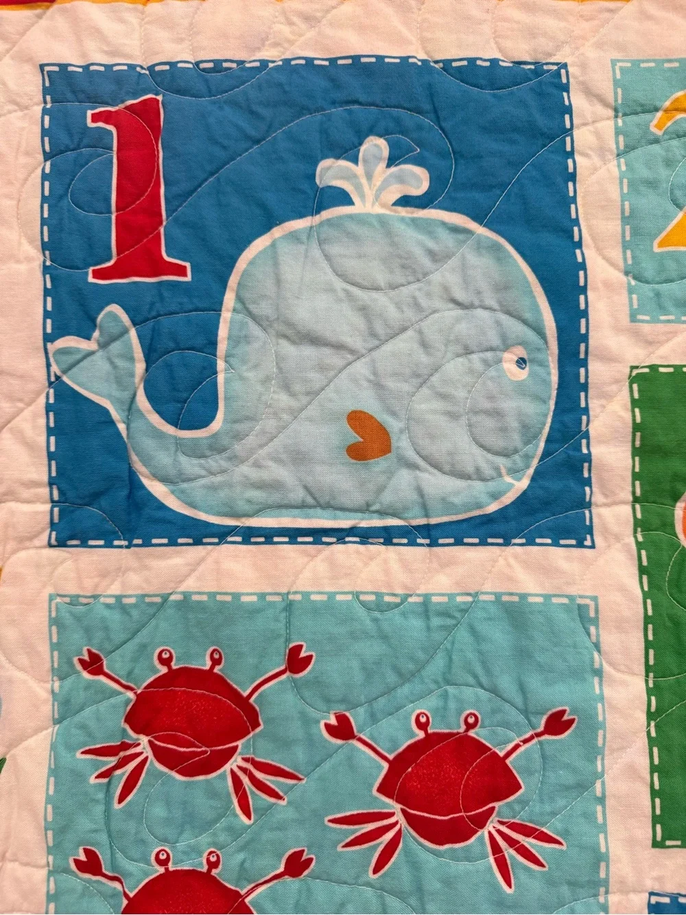 Kids Ocean Numbers Play Quilt - Multicolor